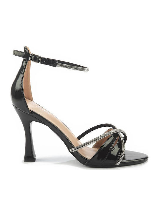 Sandalen mit Strass Schwarz