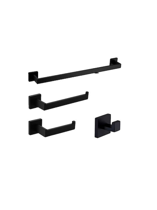 Single Wall-Mounted Bathroom Rail ​60x60cm Inox Gray