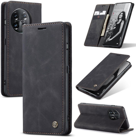 Oneplus 11 Caseme 013 Multifunktionale Horizontal Flip Leder Handytasche Schwarz