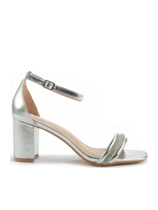 Fshoes Sandale cu strasuri Argintii