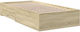 Bed Base Single made of Wood Beige 90x200cm. wi...