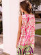 Nema Resort Wear Mini Φόρεμα Σατέν Multicolour