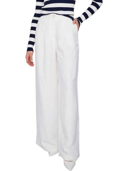 Ale - The Non Usual Casual Women's Fabric Trousers White