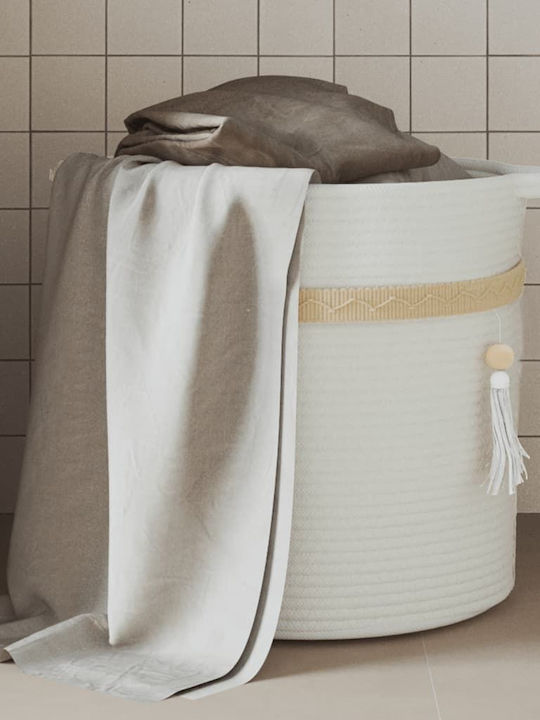 vidaXL Καλάθι Αποθήκευσης Υφασμάτινο Λευκό 38x38x36cm