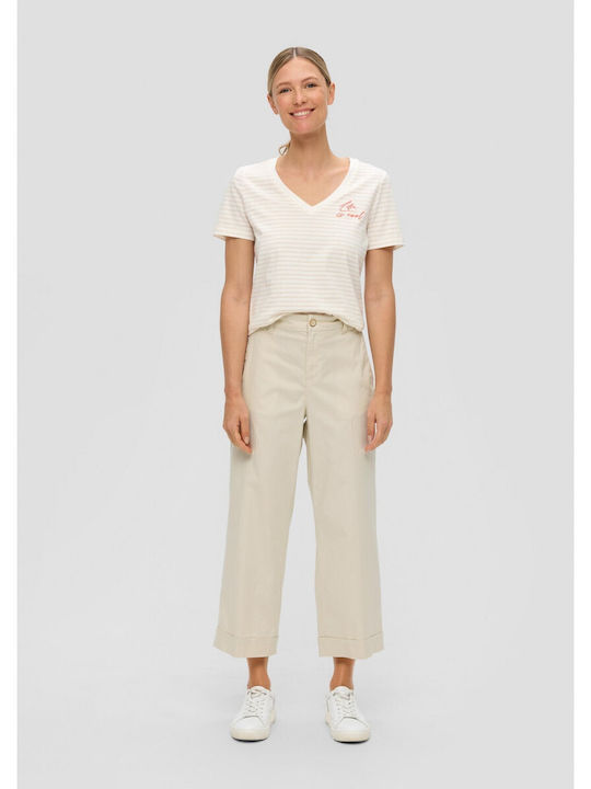 S.Oliver Women's Cotton Trousers Beige