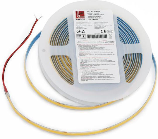 Adeleq LED Strip 24V Warm White Light 5m Type COB