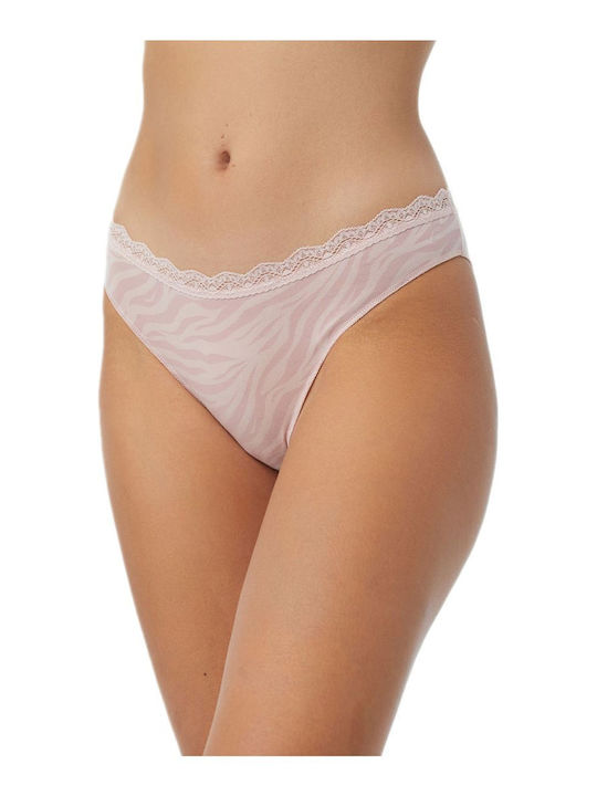 Rio Modal Fimelle Elegance Γυναικείο Slip με Δαντέλα Pink