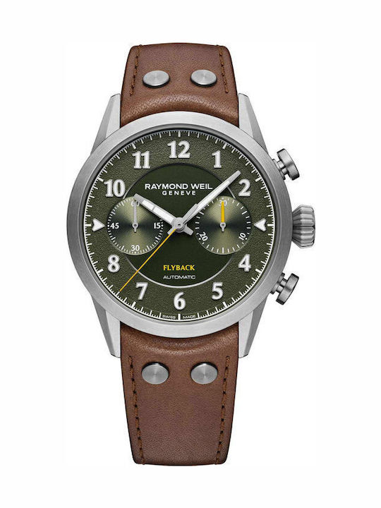 Raymond Weil Freelancer Ρολόι Αυτόματο με Δερμάτινο Λουράκι
