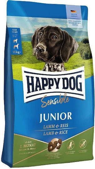 Happy Dog 1kg Ξηρά Τροφή Διαίτης, χωρίς Γλουτένη για Κουτάβια με Αρνί, Ρύζι, Βοδινό, Κρέας και Συκώτι
