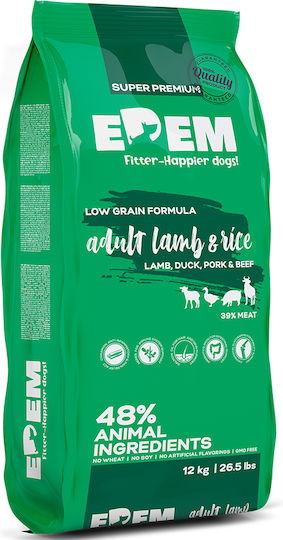 12kg Dry Food for Adult Dogs with Lamb and Rice