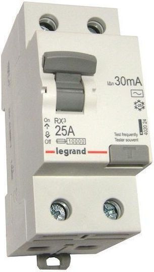 Legrand Ρελέ Ράγας Διαρροής 25A Διπολικό