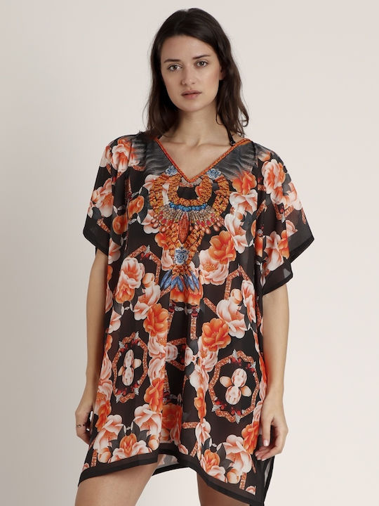 Admas Damen Kaftan Strand Orange