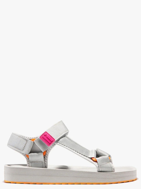 Women's Flat Sandals Sporty in Silver Color