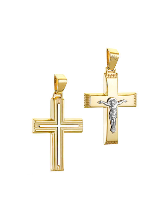 Herren Gold Kreuz 14K