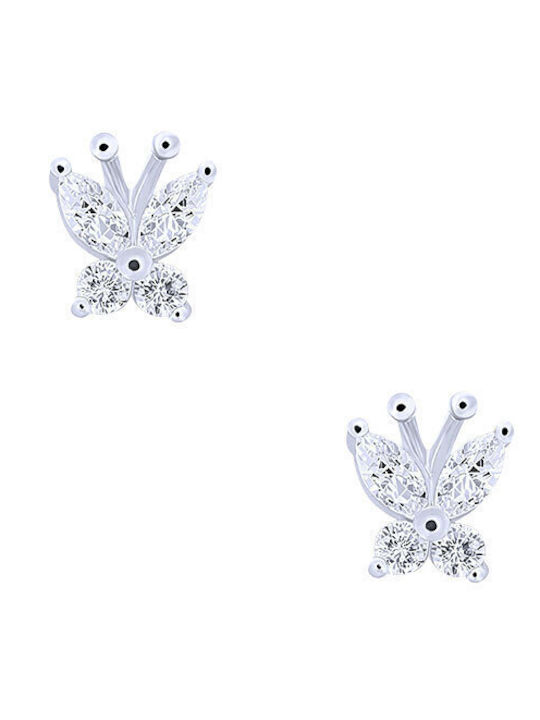 Silberne Ohrringe "kleine weiße Schmetterlinge"