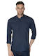 Langärmlig Leinen Hemd Dark Blue