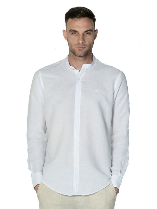Dors Men's Shirt Long Sleeve Linen White