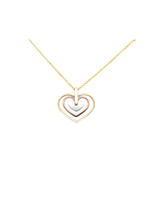 Gold Necklace Hearts K14