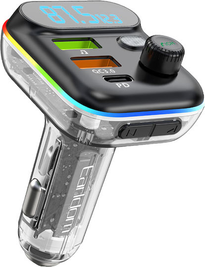 Earldom FM Transmitter Αυτοκινήτου mit Bluetooth / USB / Typ-C,TC-TC