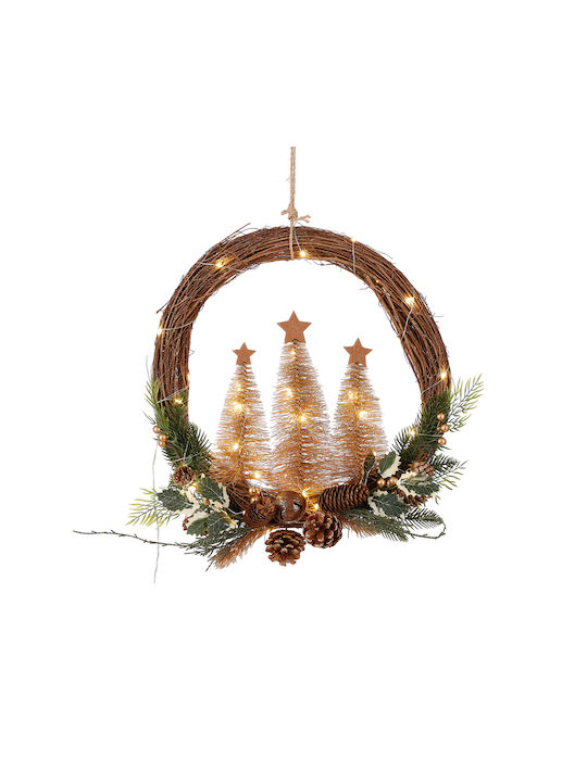 Tiffany Pine K Copaci de aur 40led baterie operat D42cm Willow Willow