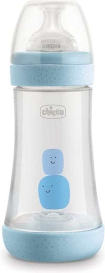 Chicco Πλαστικό Μπιμπερό Perfect5 Κατά των Κολικών με Θηλή Σιλικόνης για 2+ μηνών Μπλε 240ml