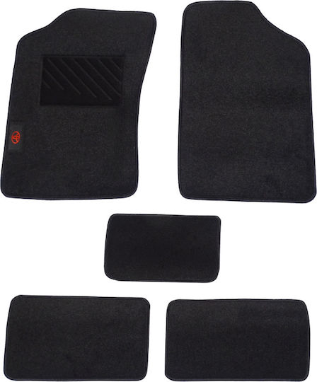 Autopataki Set of Front and Rear Mats 5pcs for Toyota Hilux 1997-2004 Black