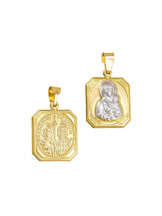 Pendant Kids Talisman Double Sided Constantine from Gold 14K AMU120TH2