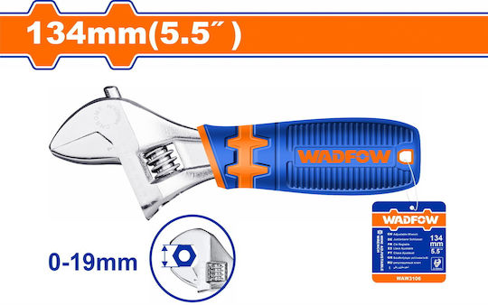 Wadfow Französischer Schraubenschlüssel Länge 139.7mm mit einer Maulöffnung von bis zu 19mm