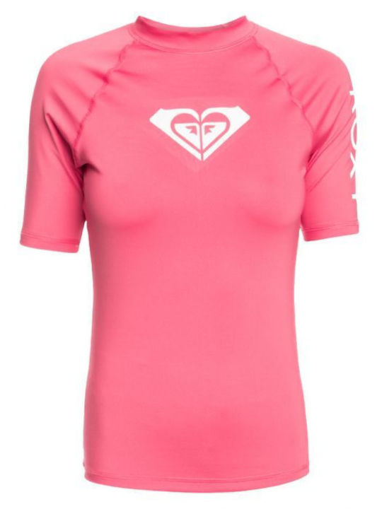 Roxy Γυναικεία Κοντομάνικη Αντηλιακή Μπλούζα Ροζ