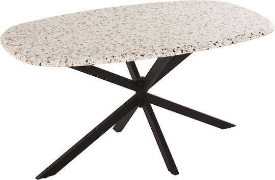 Rodden Outdoor Dinner Free Standing Table with Ceramic Surface and Metal Frame Black 132x72x72cm
