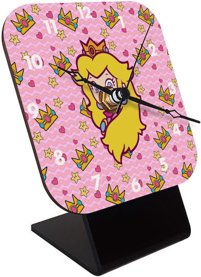 Koupakoupa Princess Peach Tabletop Clock with Indicators Wooden Orange