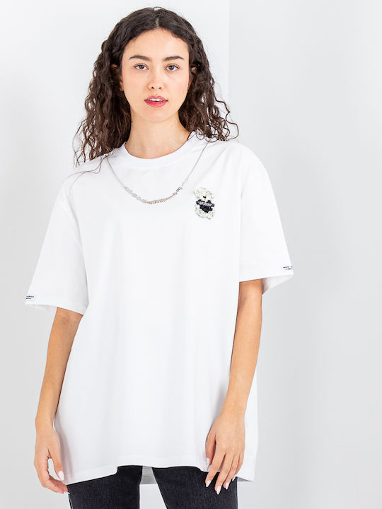 Mod Wave Movement Women's Blouse Cotton White