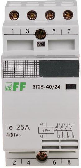 F&F Ρελέ Ράγας Ισχύος 25A με Τάση 24V