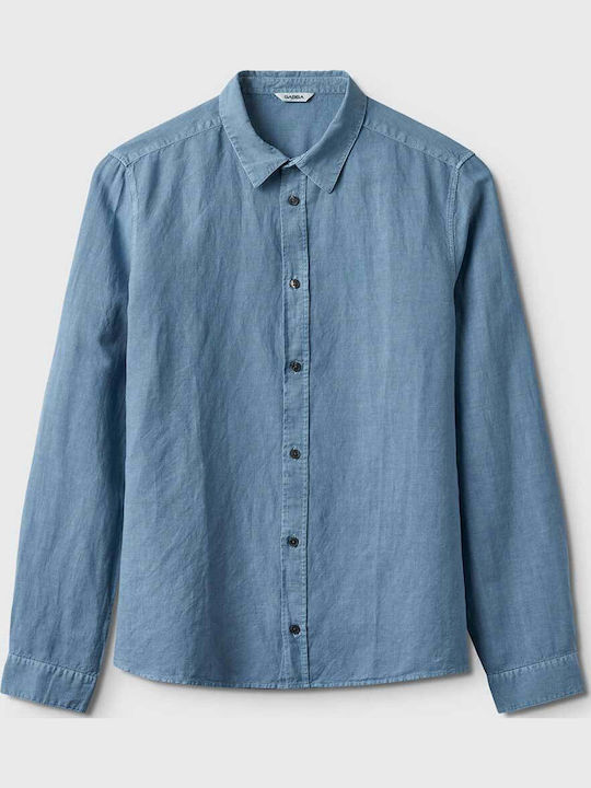 Gabba Langärmlig Leinen Hemd Blue Shadow