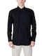 Martini Men's Shirt Long Sleeve Cotton Black