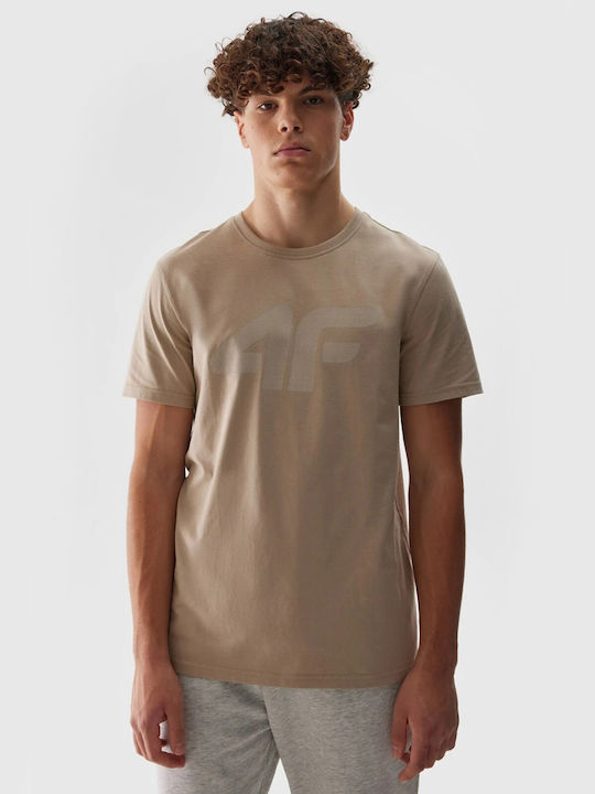 4F Herren T-Shirt Kurzarm Beige