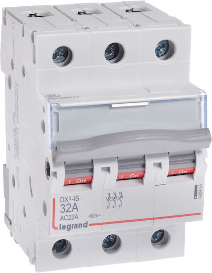 Legrand Τριπολικός Μεταγωγικός Διακόπτης Ράγας 400V 32A