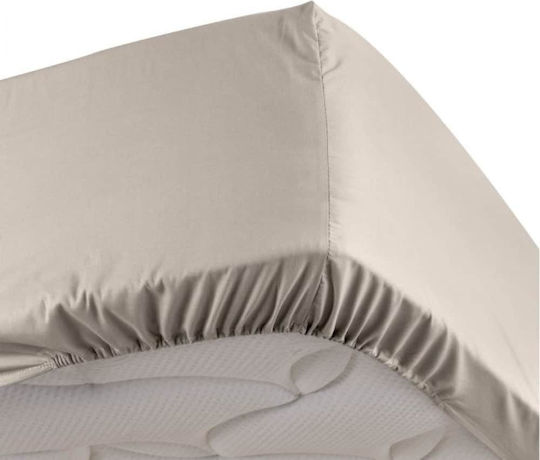 Douceur d'Intérieur Sheet Super-Double with Elastic 160x200cm. Beige