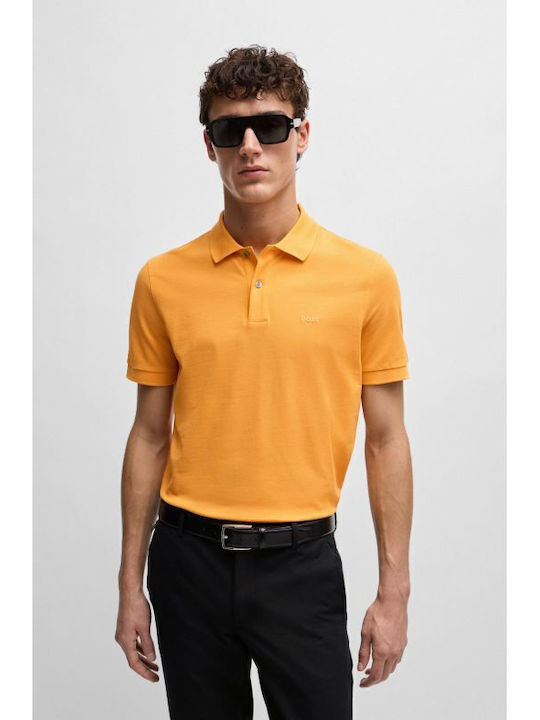 Boss Pallas Polo Herrenblusen Kurzarm Orange