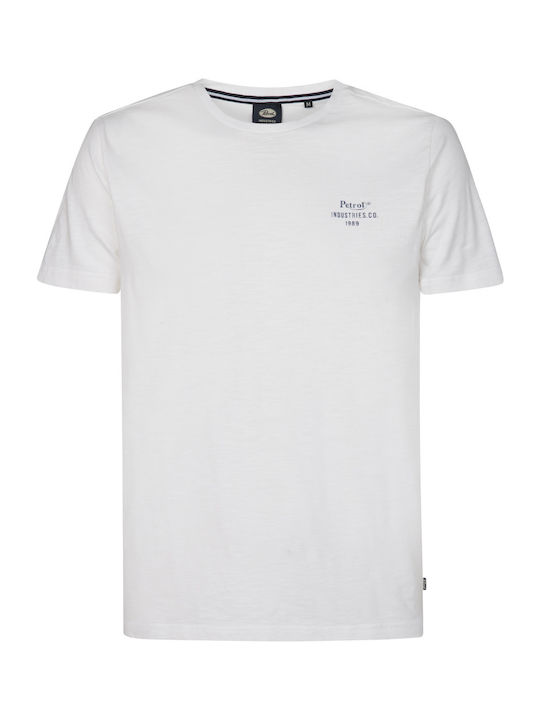 Petrol Industries T-shirt Bărbătesc cu Mânecă Scurtă White