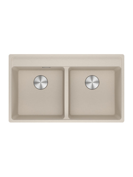 Franke Maris Mrg 620-40-40 Tl Ένθετος Νεροχύτης από Συνθετικό Γρανίτη Μ86xΠ51cm Coffee