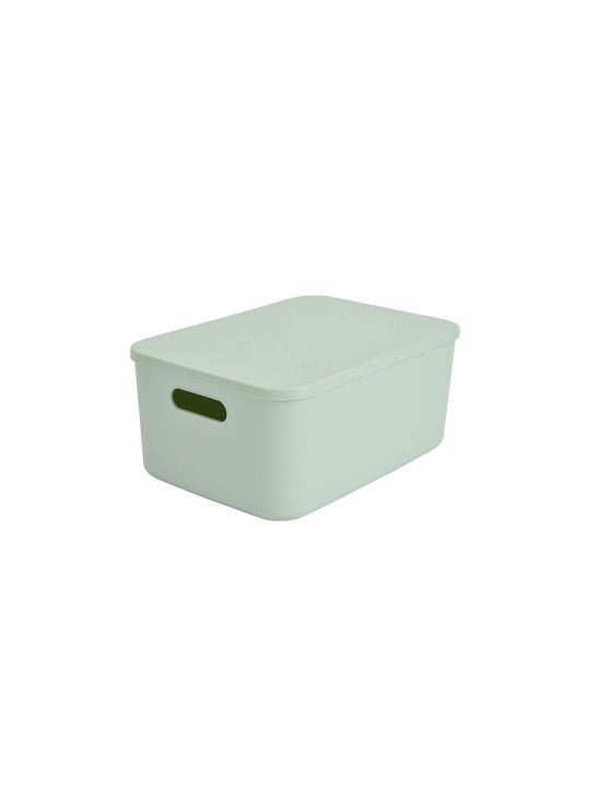 Spitishop Plastic Storage Box with Lid Green 34.9x24.8x15.5cm 1pcs