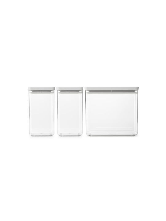 Brabantia Σετ 3τμχ Βάζα Γενικής Χρήσης με Καπάκι Πλαστικό Γκρι 1600ml