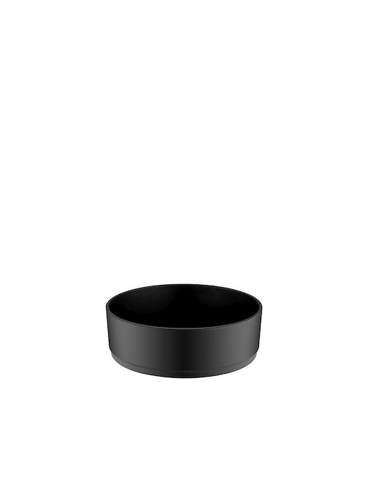 Espiel Servierschüssel Rund aus Melamin Schwarz mit Durchmesser 17cm
