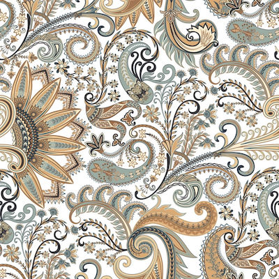 Keros Placă Podea / Perete Interior Mat 25x25cm Paisley Mysore