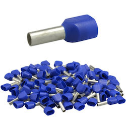 Insulated double socket 2x2.5/10 Blue 100 pieces
