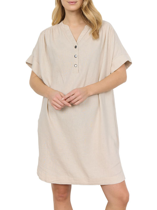 Soya Concept Midi Shirt Dress Dress Ecru