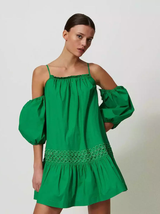 Лятна Mini Рокля С Волани Fern Green
