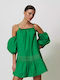 Лятна Mini Рокля С Волани Fern Green