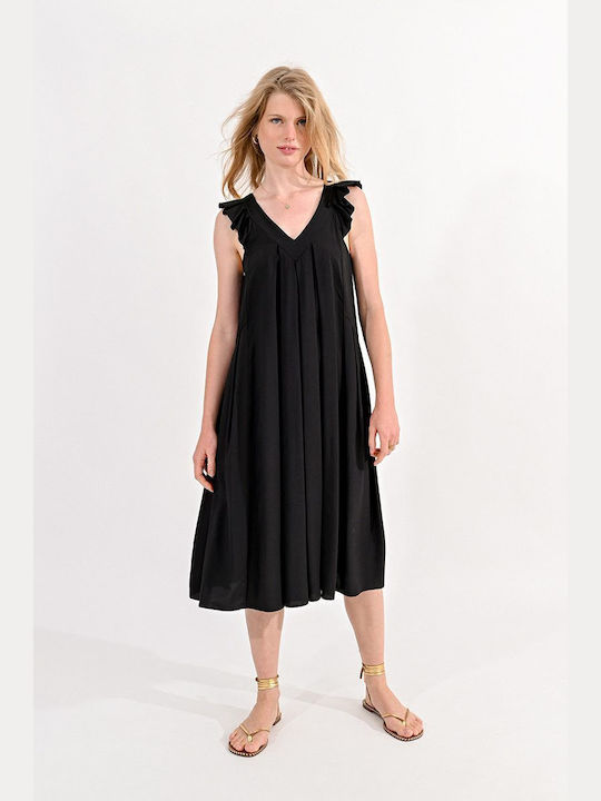 Molly Bracken Sommer Kleid mit Rüschen Black